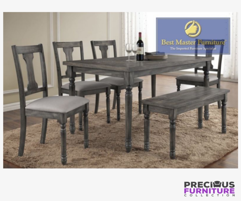 Grey Wood Dining Table & Chairs, transparent png #2917548