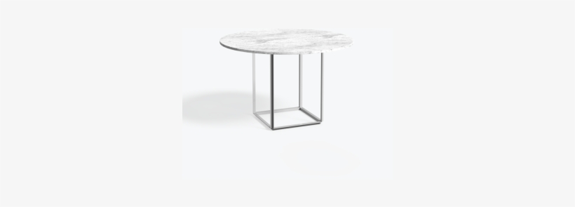 Florence Dining Table Metallic White Frame, White Carrera - Marble, transparent png #2917603