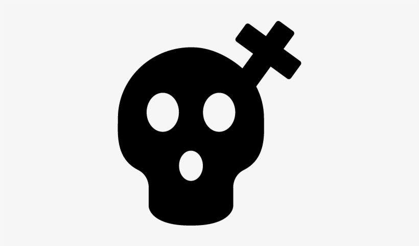 Halloween Skull With Stuck Cross Vector - Icon, transparent png #2918180