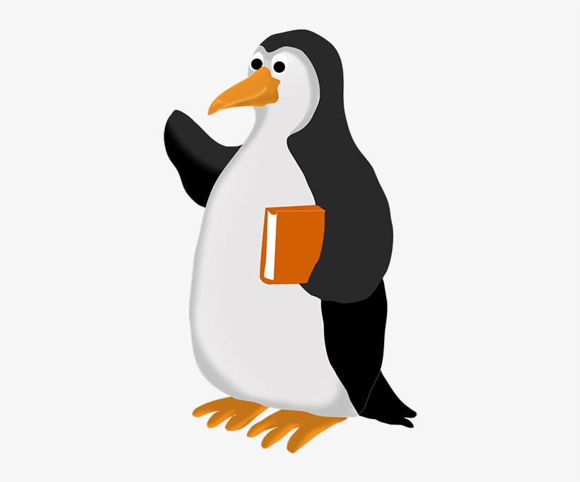 Funny Penguin Clip Cliparts - Penguin With Book Cartoon, transparent png #2918502