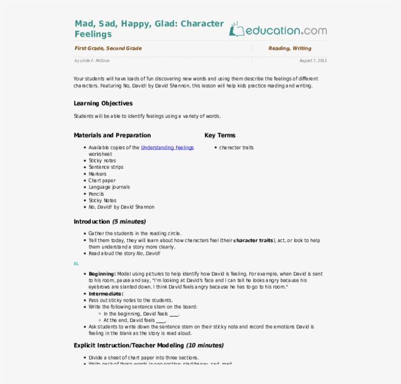 Mad, Sad, Happy, Glad - Animal Number Stories Home Link 1.6 Answers, transparent png #2918891