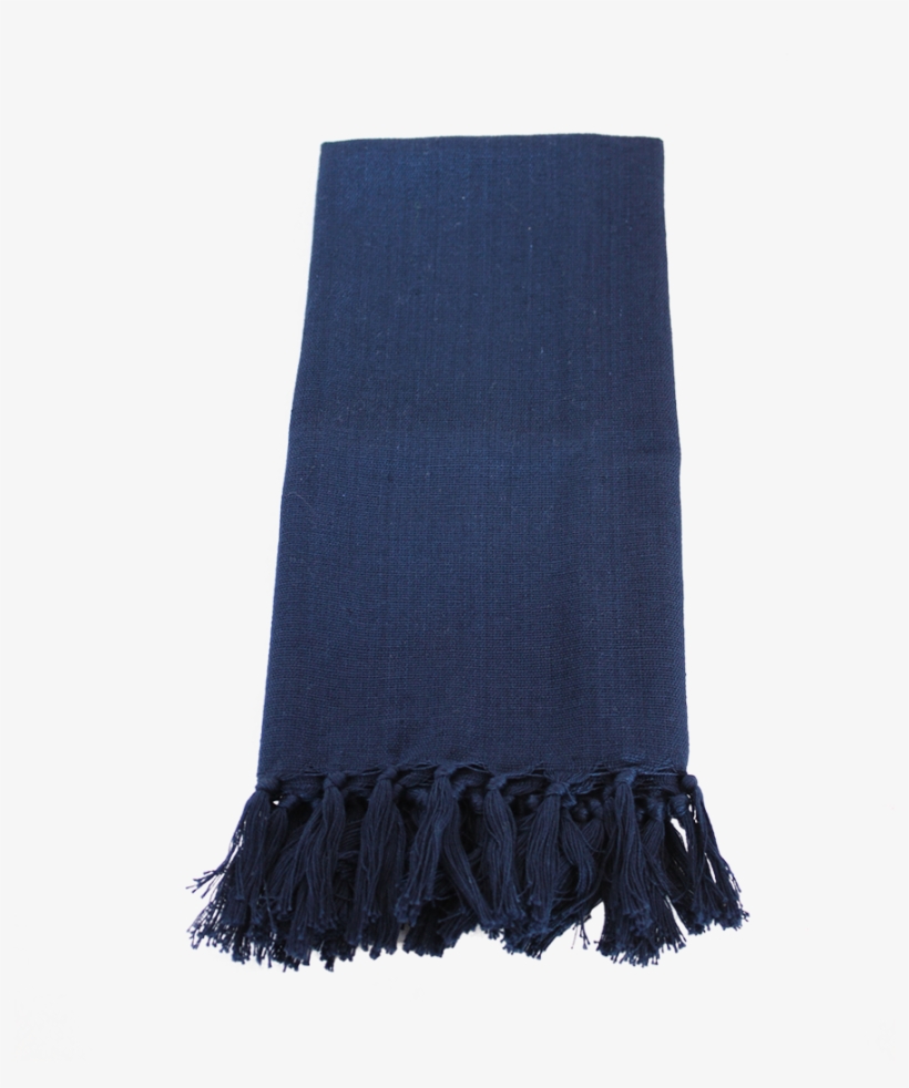 Solid Indigo Napkin With Fringe - Napkin, transparent png #2919213