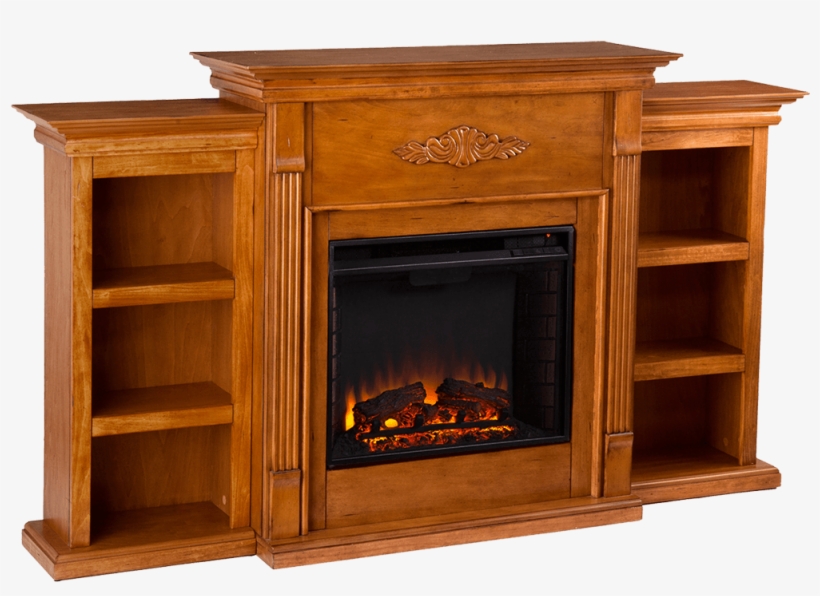 Southern Enterprises Tennyson Electric Fireplace With - Southern Enterprises Tennyson Bookcase Electric Fireplace, transparent png #2920622