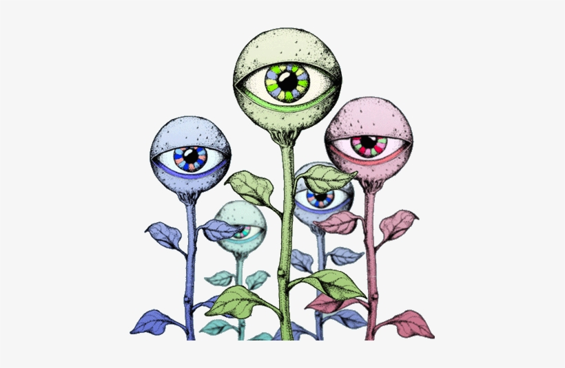 Alien Eyes Trippy Hologram Hippy Flower Plant - Trippy Flower Png, transparent png #2921055