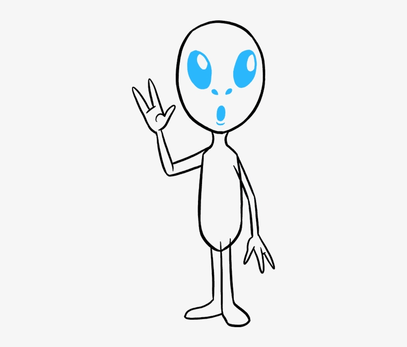 How To Draw An Alien Really Easy Drawing Tutorial Png - Drawing, transparent png #2921138