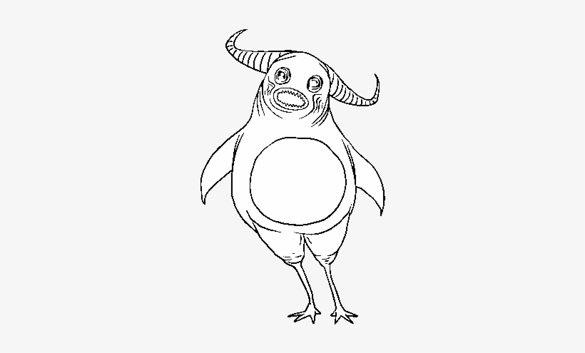 Scary Monster Coloring Page - Illustration, transparent png #2921209