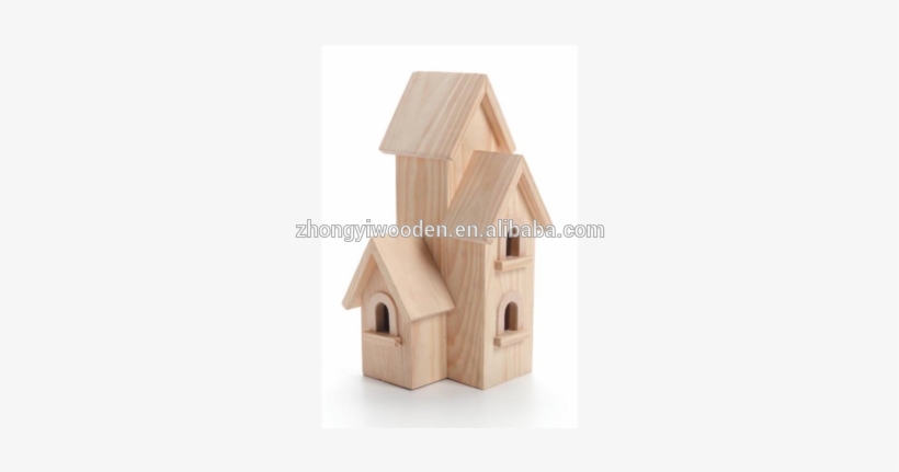 Unfinished High Quality Natural Handcraft Cute Mini - Darice 9166-54 Natural Wood Birdhouse Manhatton, 12-inch, transparent png #2921361