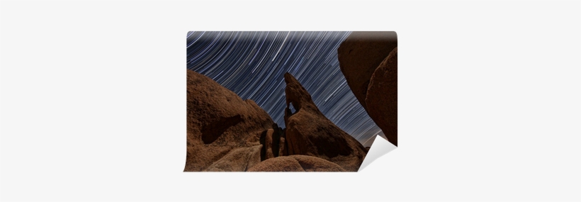 Night Star Trail Streaks Over The Rocks Of Joshua Tree - Night, transparent png #2921722