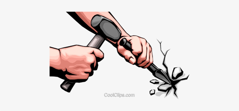 Hands With Chisel Royalty Free Vector Clip Art Illustration - Stone Cutter, transparent png #2921758