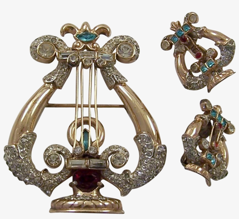 Corocraft Coro Craft Sterling Bejeweled 'carnegie Hall' - Badge, transparent png #2923085