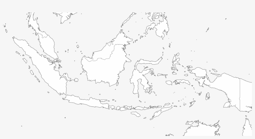 Large Indonesia Blank Map With Borders And Coasts Outlines - Indonesia White Outline Transparent, transparent png #2923699