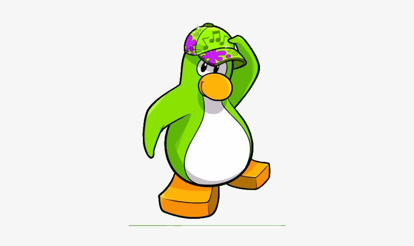 Green Music Splatter Hat Penguin - Adã©lie Penguin, transparent png #2923791