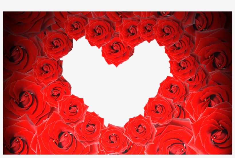 Red Rose Heart Border - Png Red Roses Border, transparent png #2924789