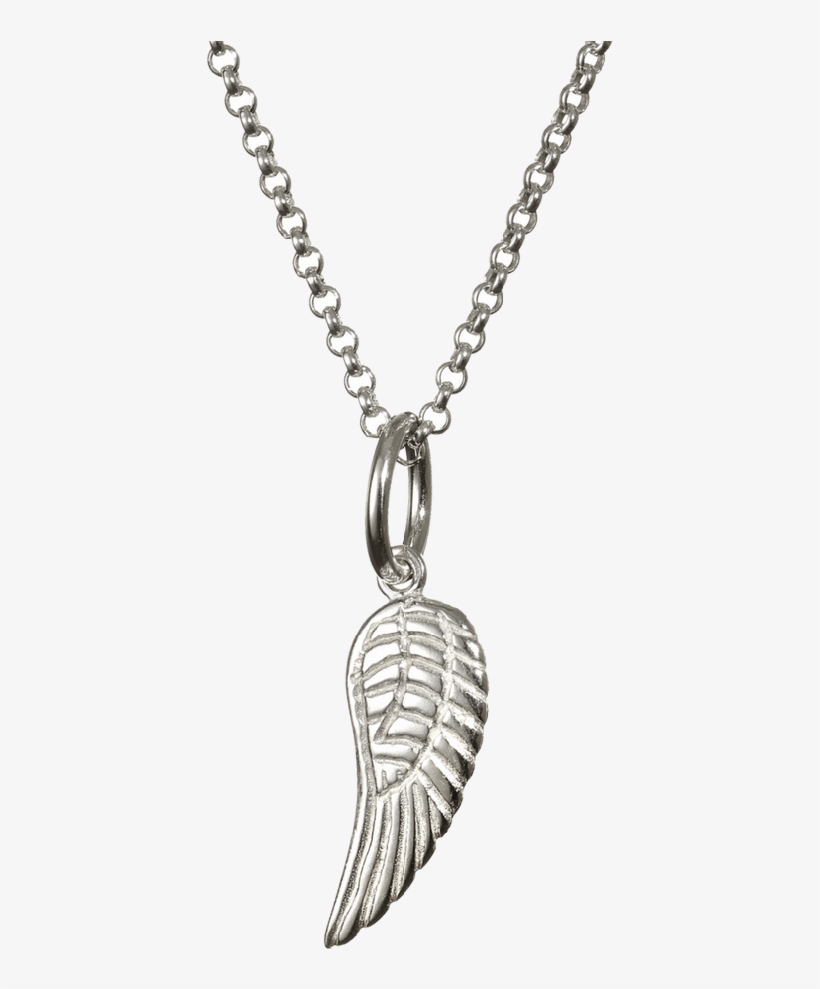 Memorial Necklace - Engraved Hand Or Footprint Necklace With Angel Wing, transparent png #2924790
