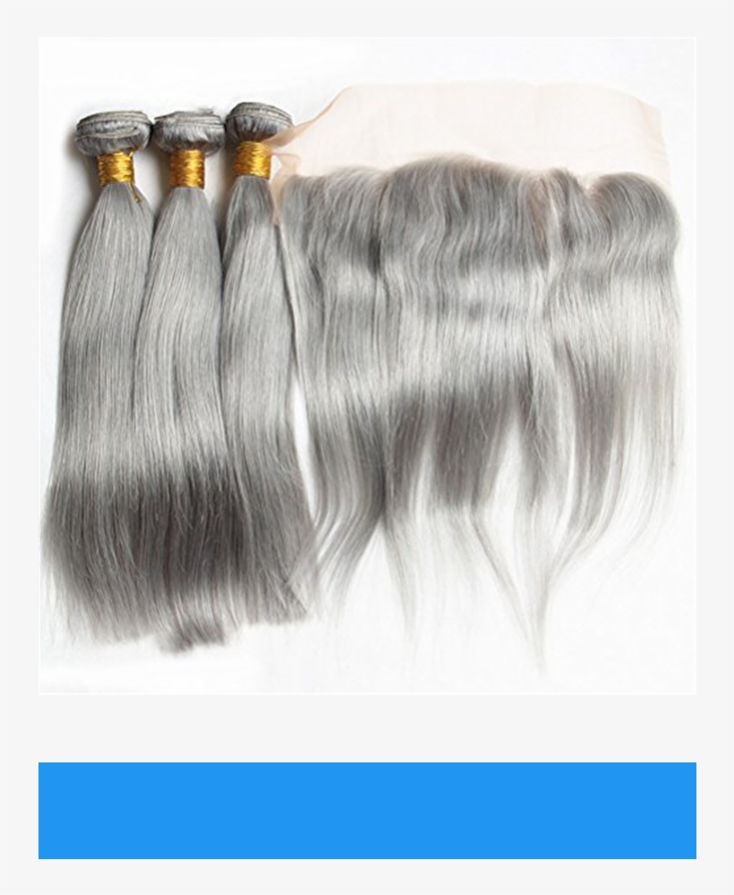 Zara Hair Gray Brazilian Hair Bundles With Frontal - Lace Wig, transparent png #2925109