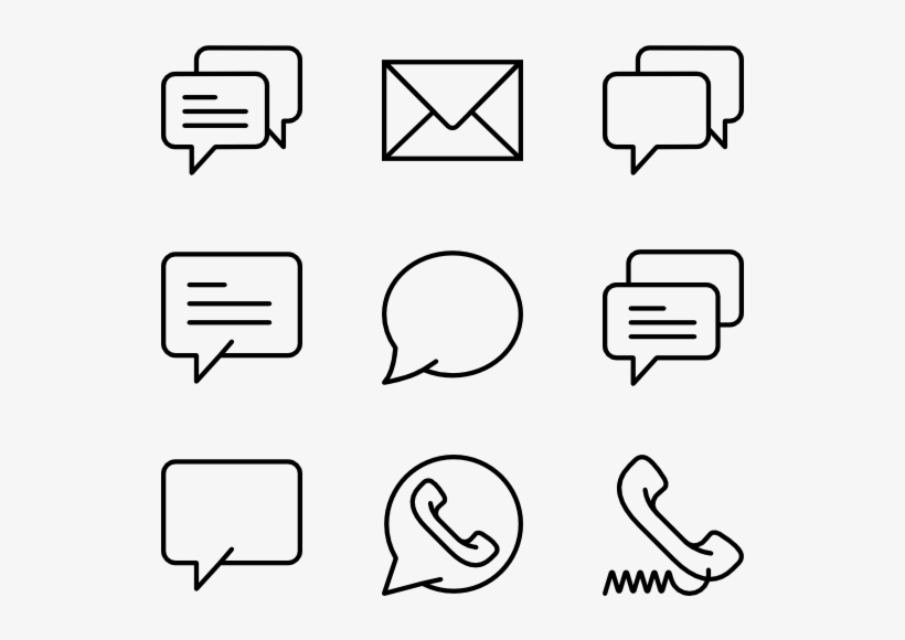 Dialogue Set - Speech Bubble Line Icon, transparent png #2925733