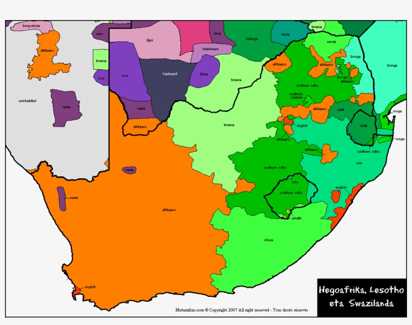 South Africa - South Africa Language Map, transparent png #2925763
