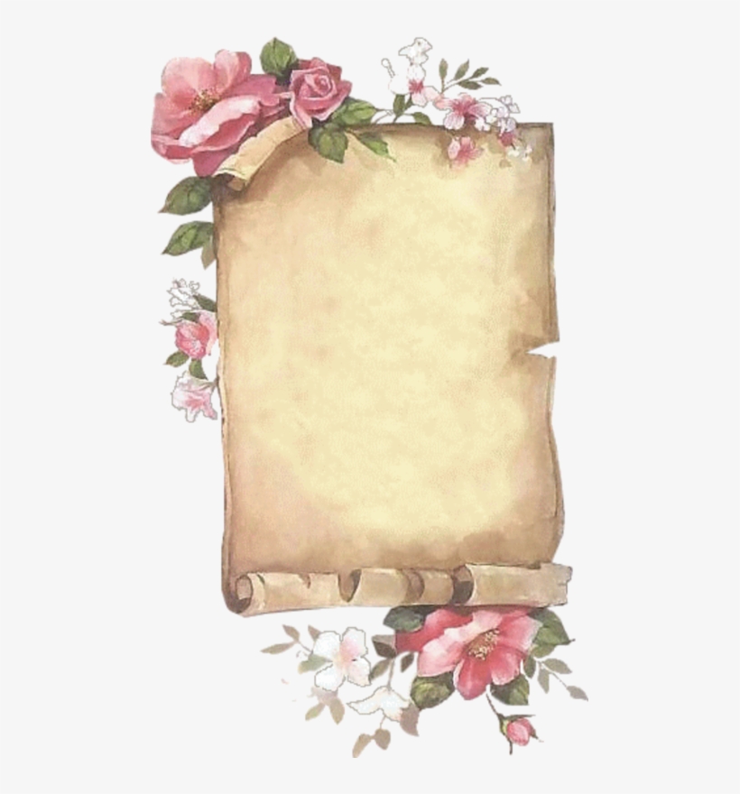 Pergaminho - Pergaminho Com Flores, transparent png #2926354