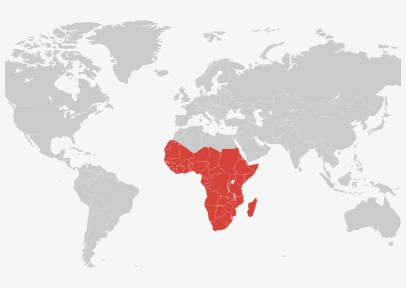 Map World Africa - World Map With South Africa, transparent png #2926489