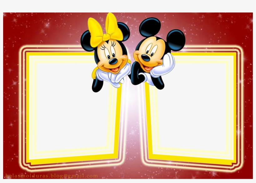 Molduras Mickey E Minnie Para Duas Fotos - Minnie, transparent png #2927198