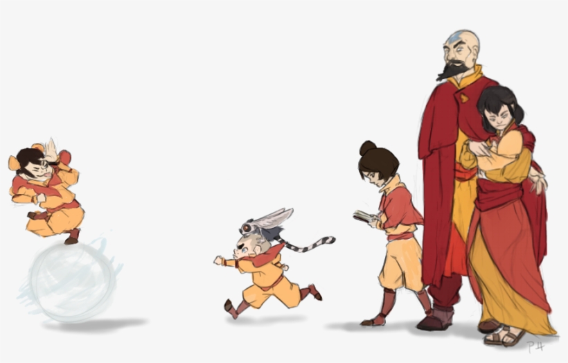 “ A Little Transparent Tenzin Family - Cartoon, transparent png #2927975