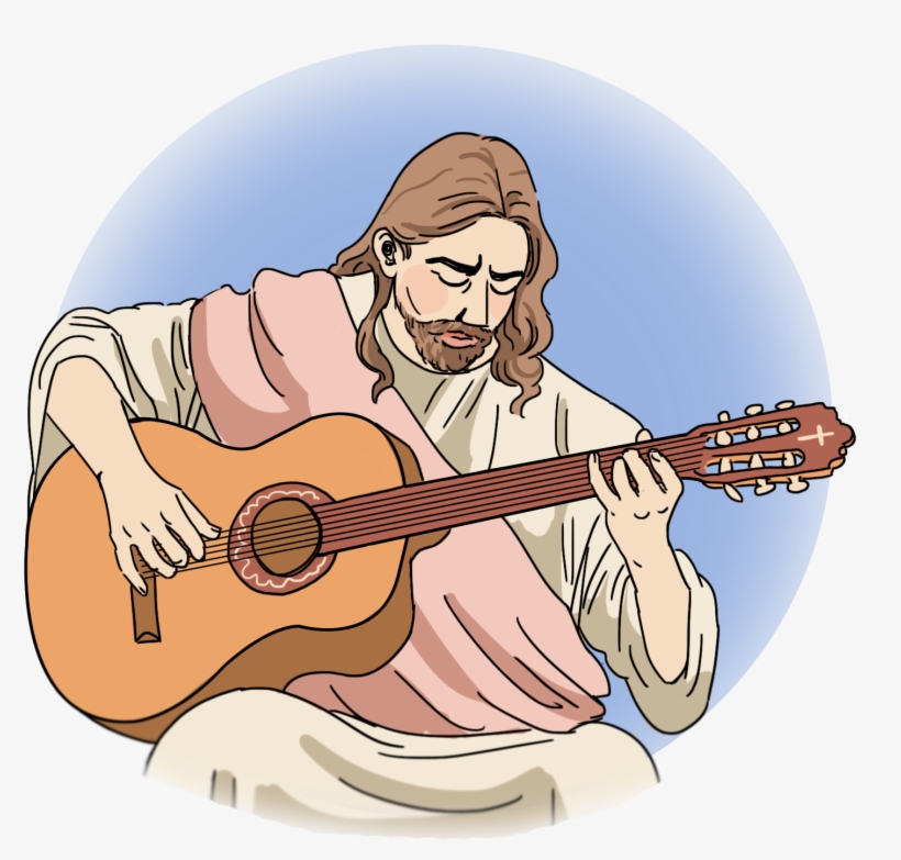 How To Write A Christian Rock Song In 5 Easy Steps - Jesus With Guitar Cartoon, transparent png #2928250