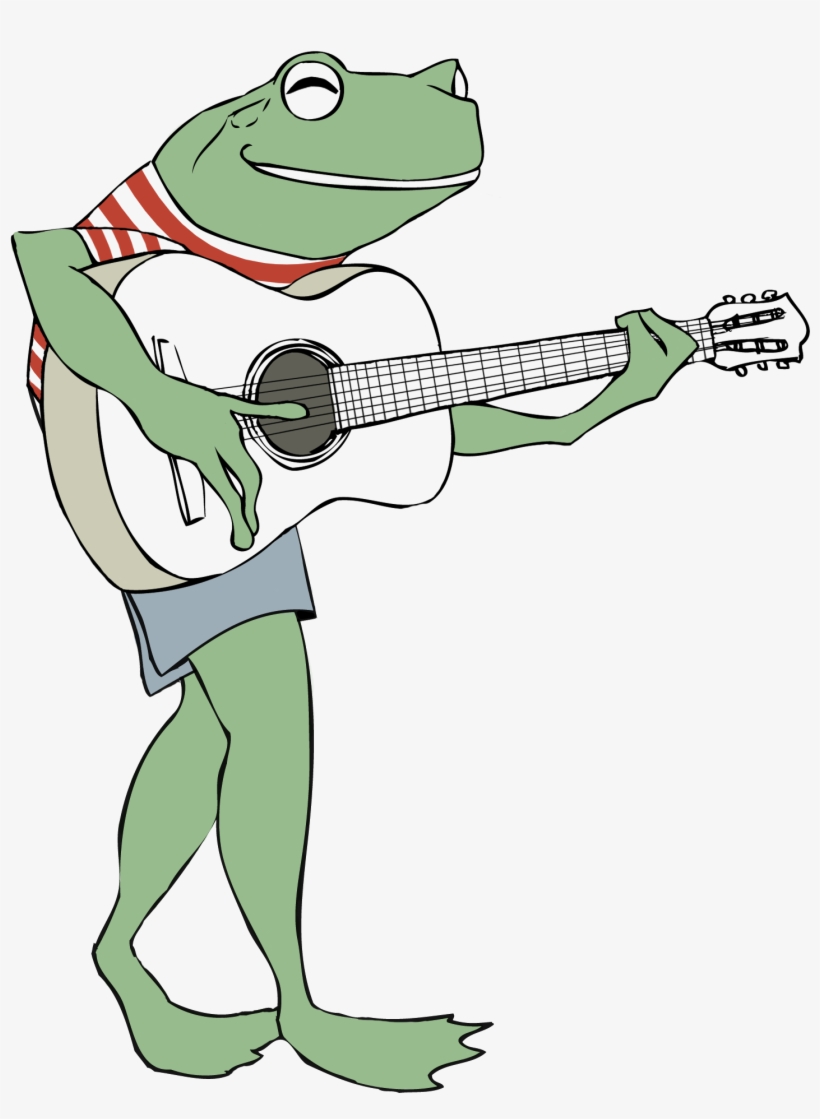 “adult Frogs” - Cartoon Frog With A Guitar, transparent png #2928370