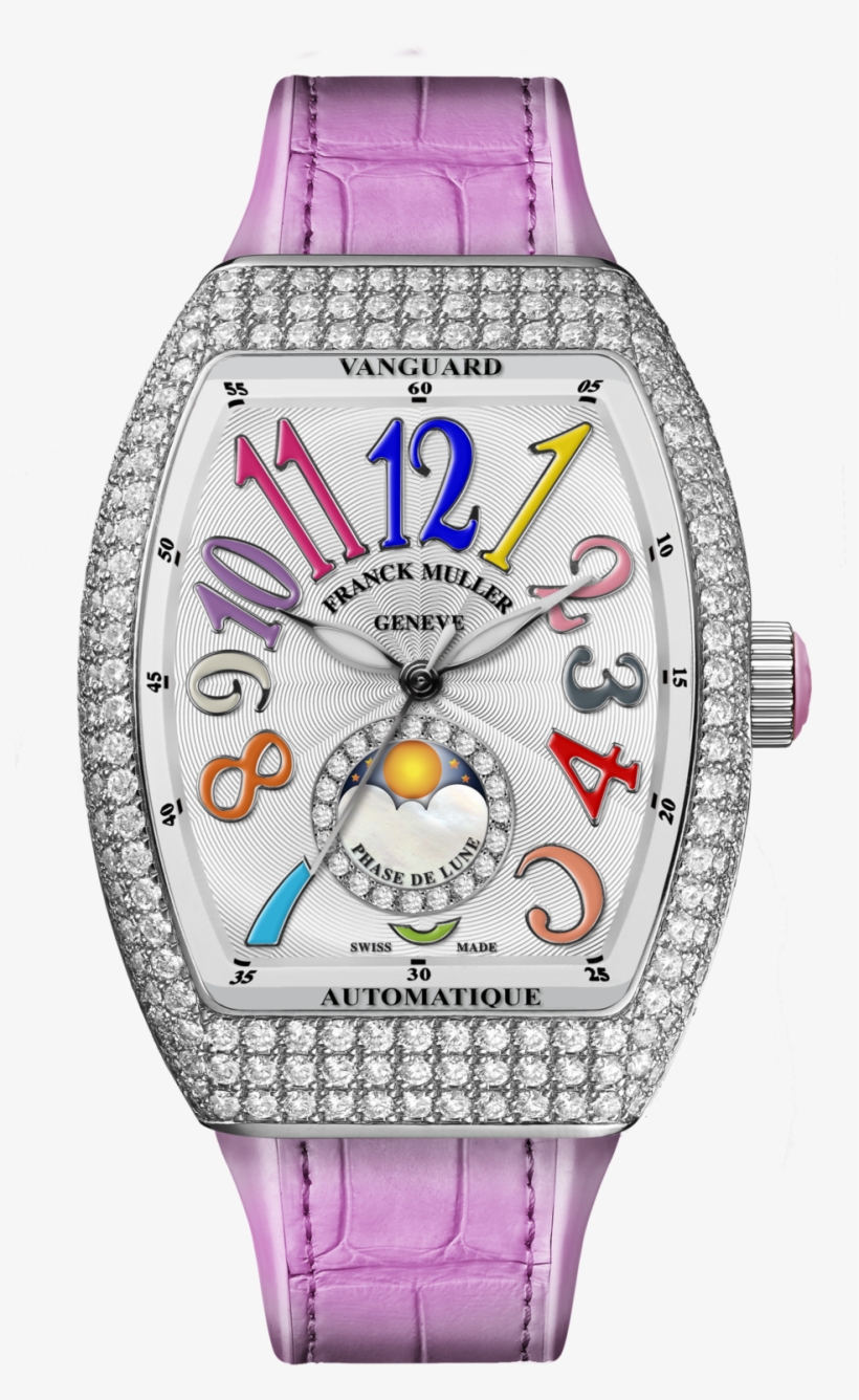 V 32 Sc At Fo L D Cd 1r Col Drm Og - Franck Muller Vanguard Lady Moonphase, transparent png #2929058