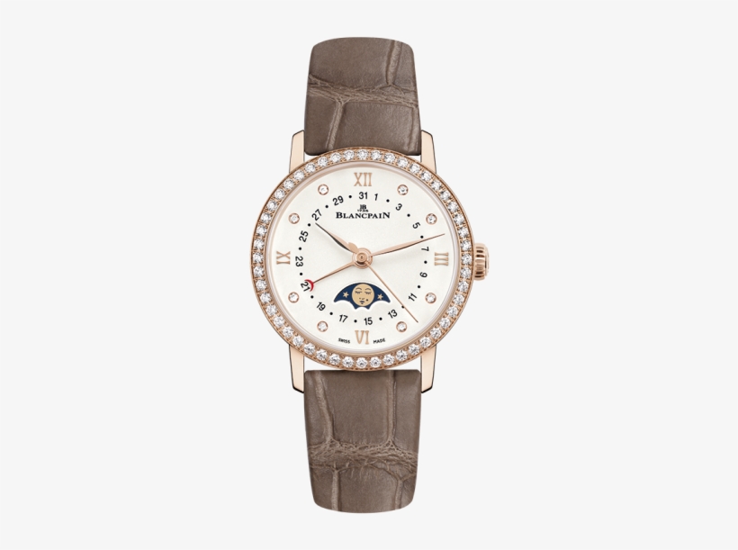 Blancpain Ladies Calendar Rose Gold Moonphase 29mm - Blancpain Moon Phase Women, transparent png #2929152