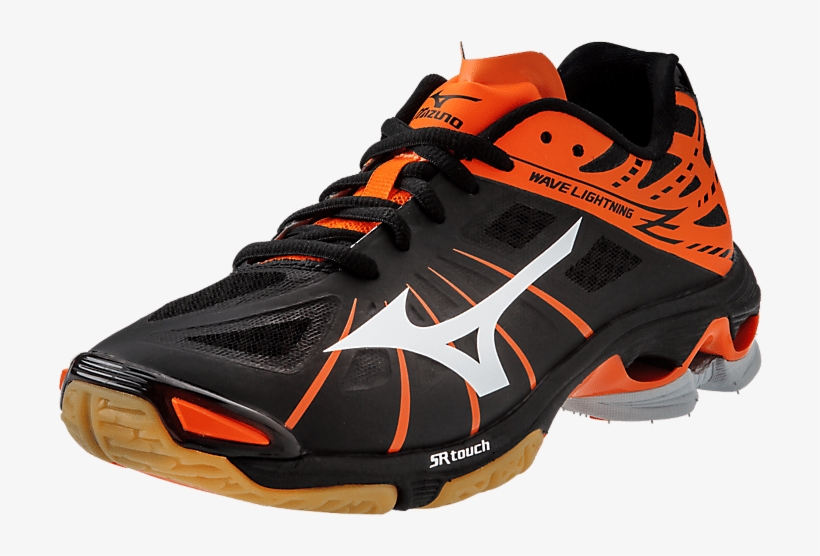 430186 Mizuno Wave Lightning Z Volleyball Shoe Black-orange - Mizuno Shoes Volleyball 2016, transparent png #2931375