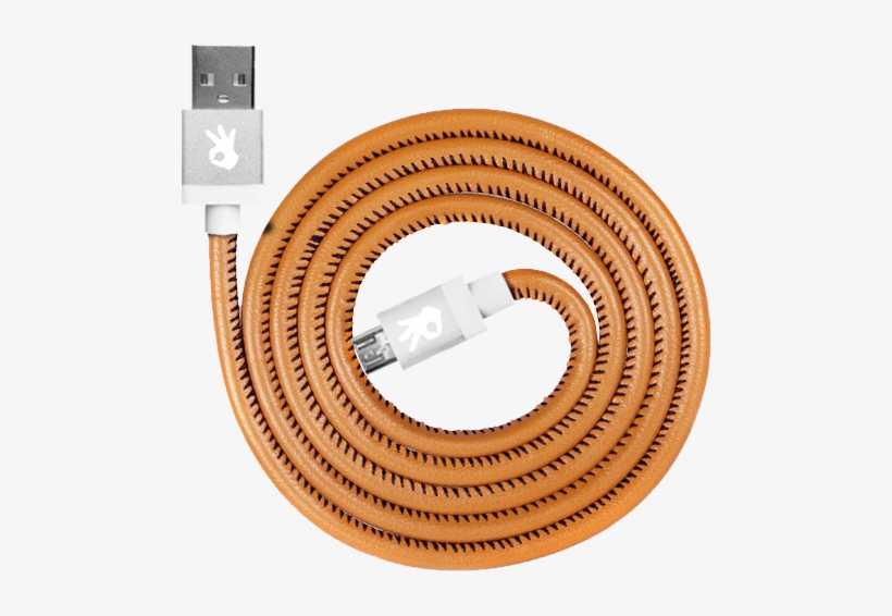 Brown Genuine Leather Lightning Cable - Garden Hose, transparent png #2931543