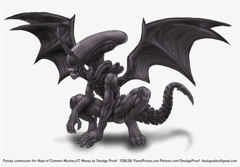 Smudge Proof, Barely Pony Related, Commission, Hybrid, - Winged Xenomorph, transparent png #2931890