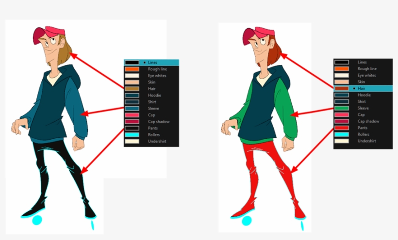 When You Modify The Colour Of An Existing Swatch, It - Character Colour Palette, transparent png #2933159