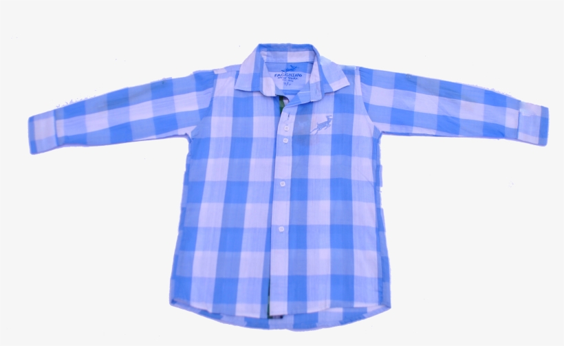 Camisa Cuadros Azul Celeste - Long-sleeved T-shirt, transparent png #2933555