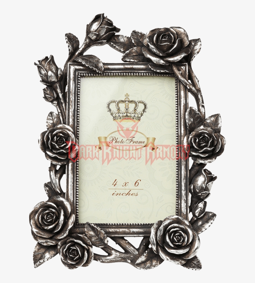Rose & Vine Photo Frame - Rose & Vine Antiqued Silver Photo Frame 6x4 Alchemy, transparent png #2934503