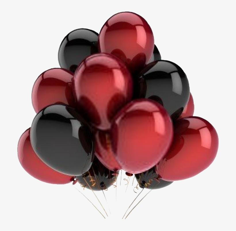 Balloons Red Black Redandblack Redandblackballoons - Black And Maroon Balloons, transparent png #2934660