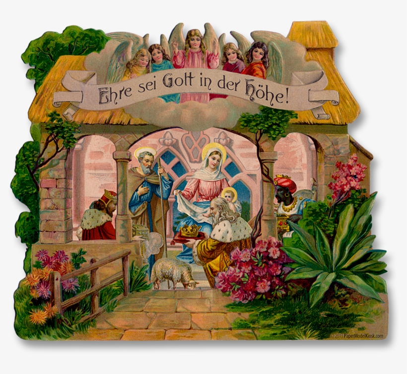 A Vintage Paper Nativity In Desperate Need Of Some - Nativity Necklace, Vintage Christmas Nativity, Christmas, transparent png #2934827