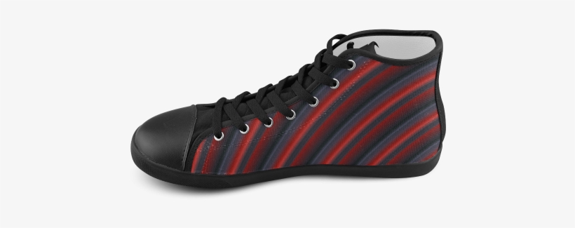 Glossy Red Gradient Stripes High Top Canvas Kid's Shoes - Shoe, transparent png #2934851