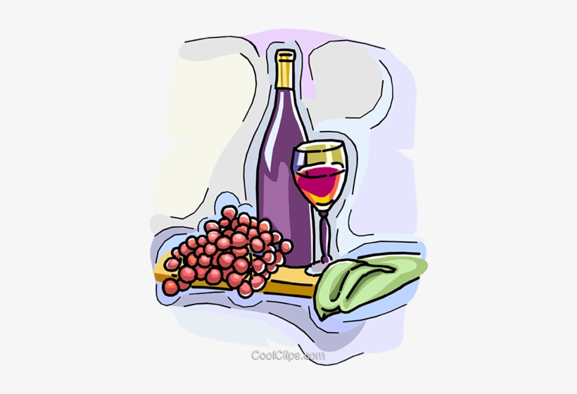 Wine Bottle With Grapes And Glass Royalty Free Vector - Wine, transparent png #2935450