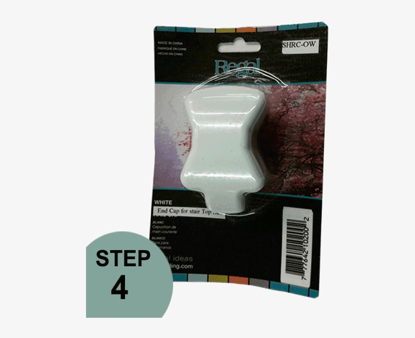 Regal Rail White Stair Top Rail End Cap - Stairs, transparent png #2935559