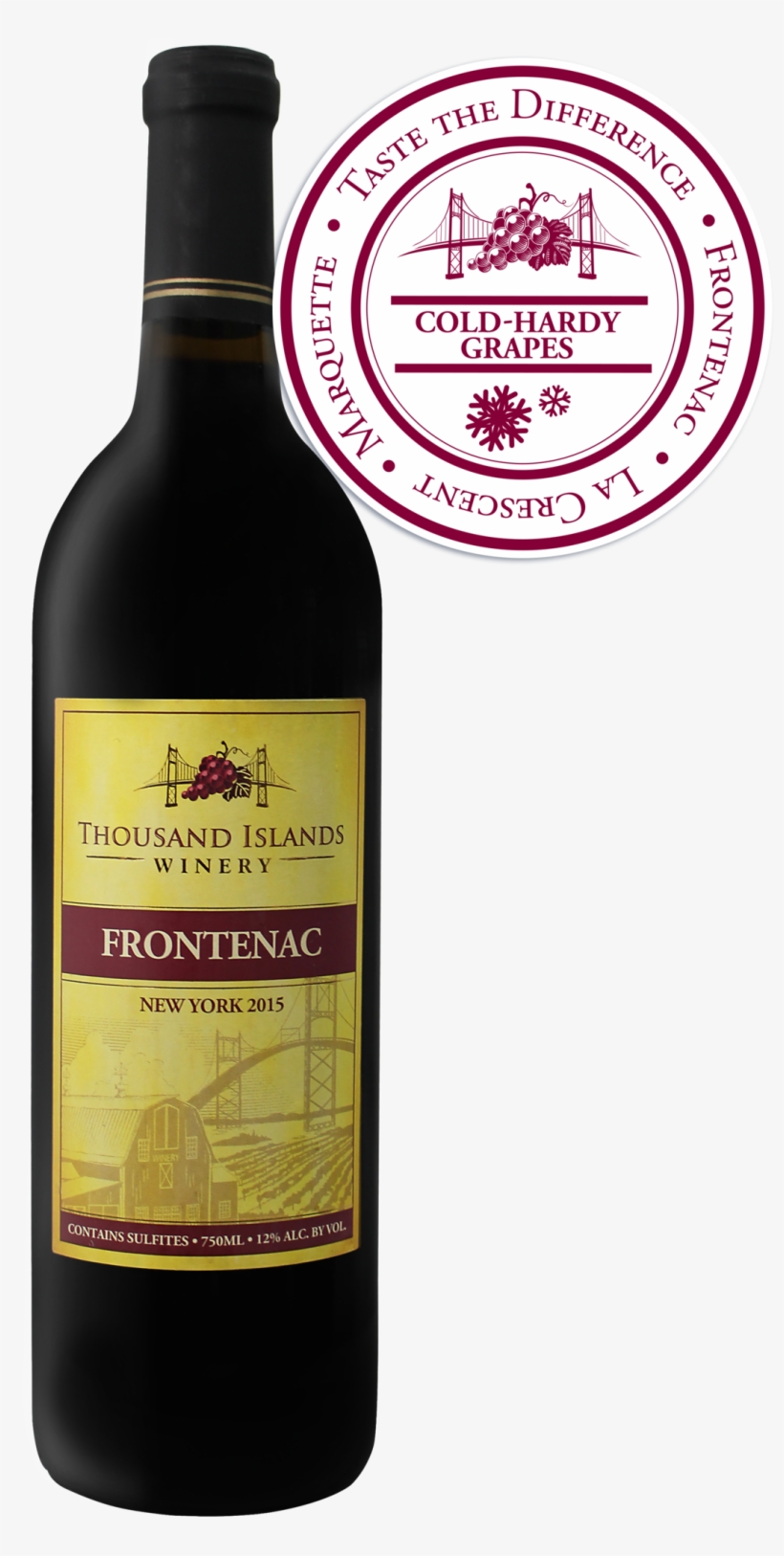 Photo Of 750 Ml Frontenac Bottle With Cold-hardy Grape - Thousand Islands Winery Frontenac, transparent png #2935729