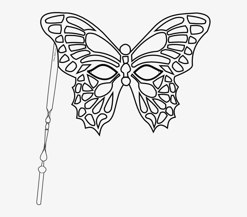 Monarch Butterfly Template Printable - Butterfly Masquerade Mask Template, transparent png #2935961