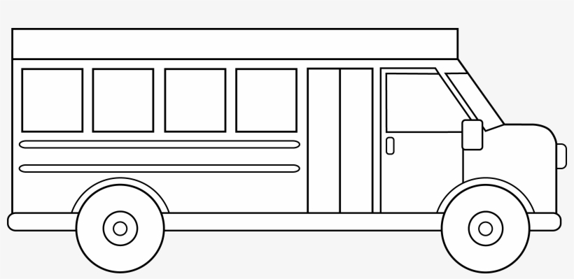 School Bus Line Art - School Bus Png White, transparent png #2936784