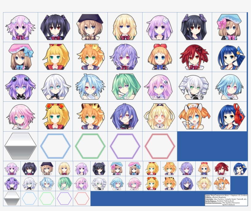 Click For Full Sized Image Life Bar Mugshots - Geki Jigen Tag Blanc + Neptune Vs. Zombie Gundan [limited, transparent png #2936983