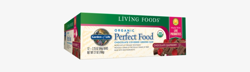 12 Bars - Garden Of Life - Perfect Food Greens Bars Box Chocolate, transparent png #2937269