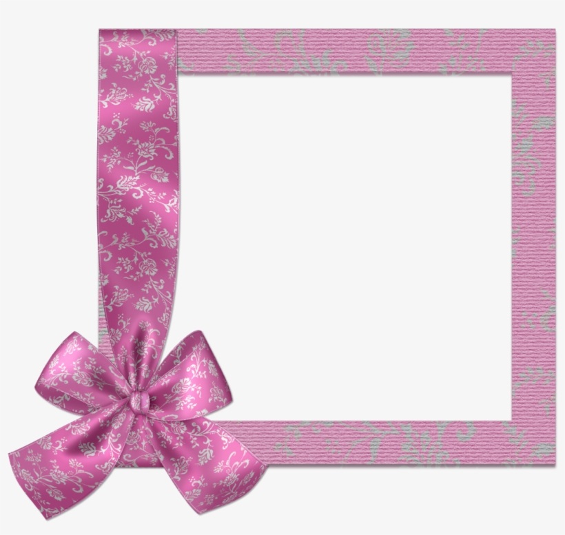 Cute Baby Pink Png Frame With Bow - Pink Png Photo Frames, transparent png #2937785
