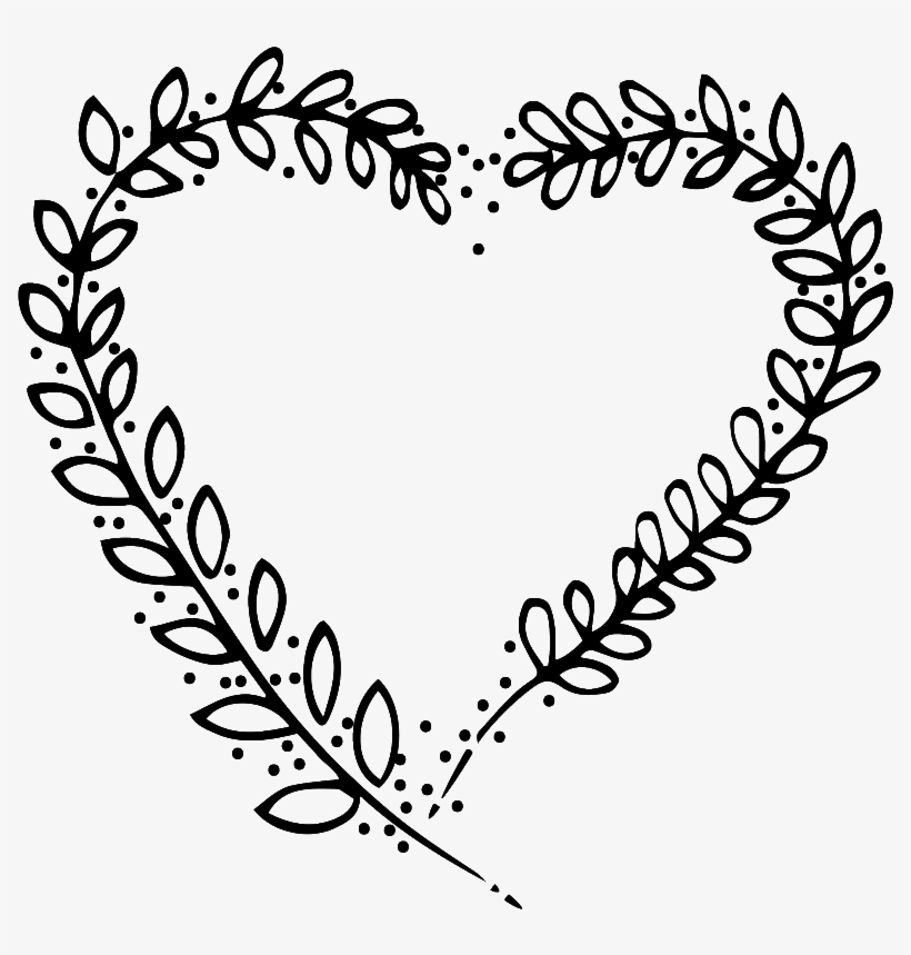 Blanco Y Negro Pintado A Mano En Forma De Corazon Amor - Vector Graphics, transparent png #2938340