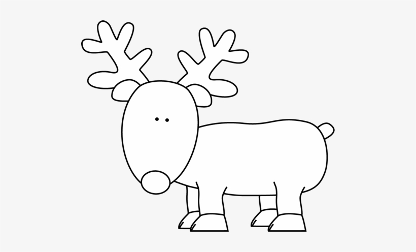 Reindeer Clipart Black And White - Black And White Reindeer - Free  Transparent PNG Download - PNGkey