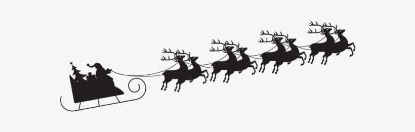 Santa With Sleigh Silhouette Transparent Png Clip Art - Santa Claus Silhouette Png, transparent png #2939609