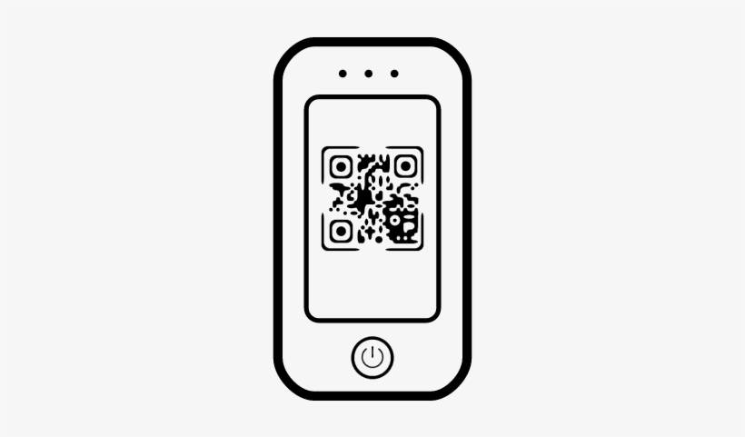 Qr Code On Mobile Phone Screen Vector - Movil Con Codigo Qr, transparent png #2939842